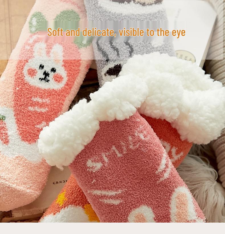 Women's Fleece Christmas Snow Socks - Cozy Floor Slippers for Maternity, Bare Leg Warmth