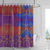 Abstract Symmetrical Shower Curtain-bright Red with Multi-color Geometric Pattern, Modern Bathroom Decoration
