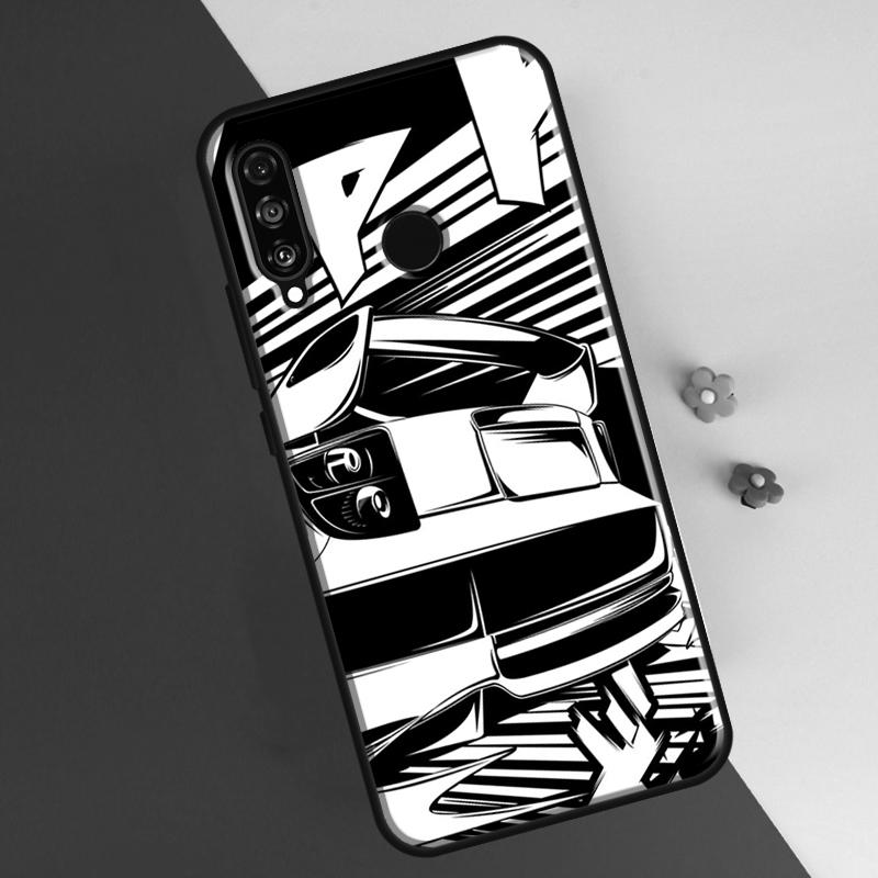 Tokyo JDM Drift Sports Car Cover For Huawei P30 Pro P50 P20 P40 Lite P Smart 2021 Nova 5T Case For Honor 50 8X 10i