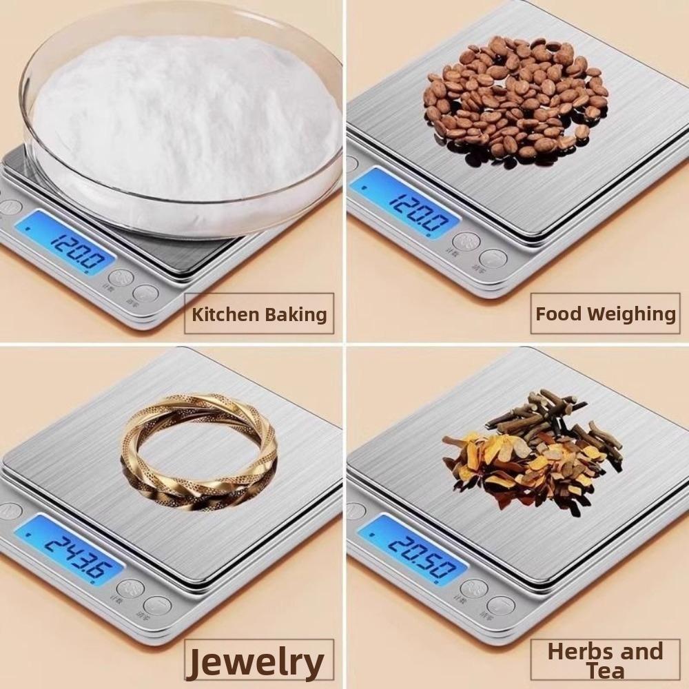 Stainless Steel Digital Kitchen Scale LCD Display Coffee Balance Scale  For Diet Tracking