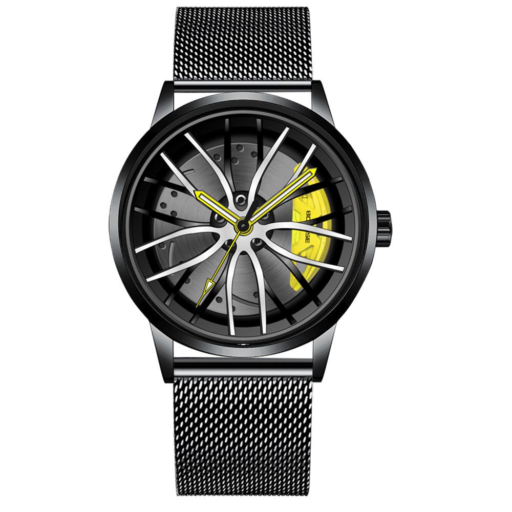 

Boruse Trend Caliper Wheel Hub Watch Men S Waterproof Luminous Automatic Quartz Watch