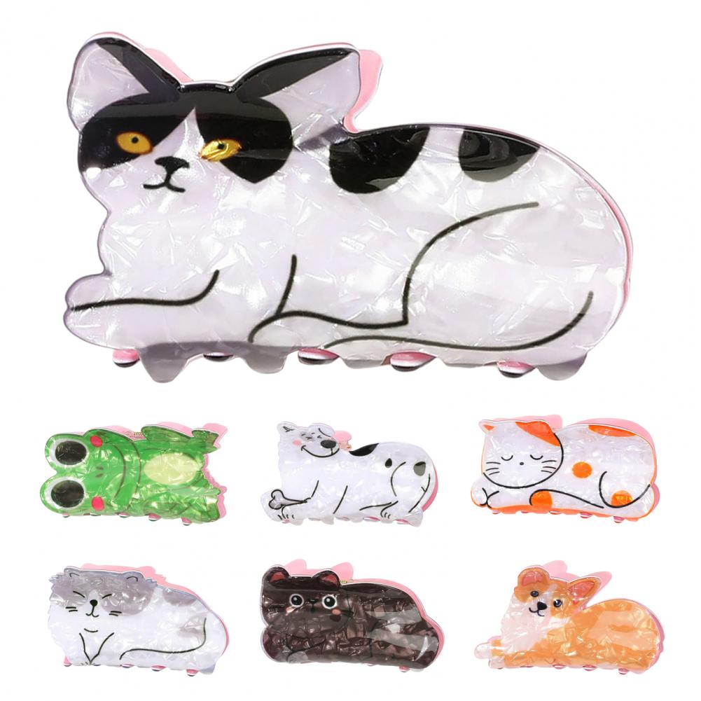 Acrylic Hair Claw Cartoon Animal Shape Hair Clip Spring Design Anti-slip Strong Grip Back Head Shark Clip Hair Accessory