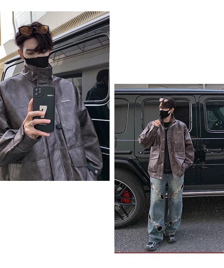 Herren Übergroße Retro PU-Lederjacke - Herbst Winter Trend, High-End Cooler Stil