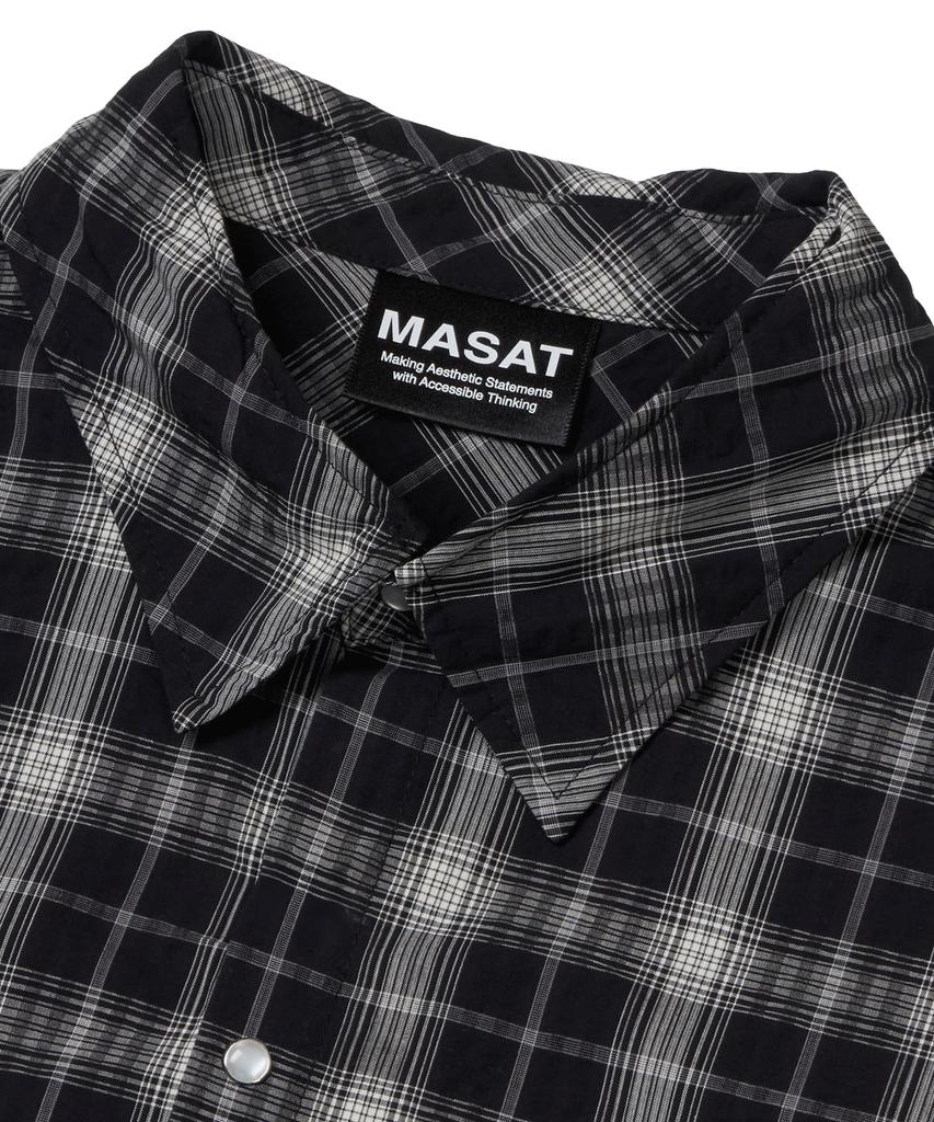 Masateu Vintage Gemstone Check Shirt _ Black