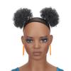 2 PIECES Afro Puffs Natural Black Hair Bun For Kids Curly Chignon Hairpiece Natural Soft ,Clip On Hair Durable For Repeated Use