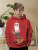 Felpa per bambini, felpe con cappuccio natalizie, moda per bambini, stampa di Babbo Natale, vestiti per bambine, abbigliamento per esterni per bambini