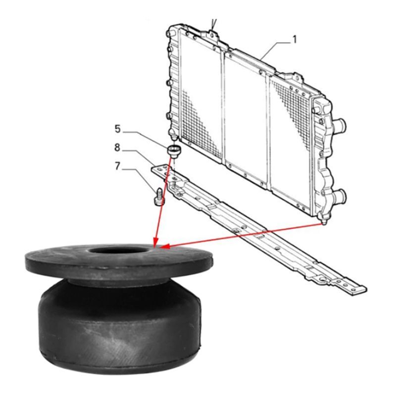 4 Pair Lower Radiator Mounting Rubber Bush For HONDA CRV 1-4 CIVIC EG EH EJ EJ EK EM ACCORD FIT JAZZ ODYSSEY CITY Acura
