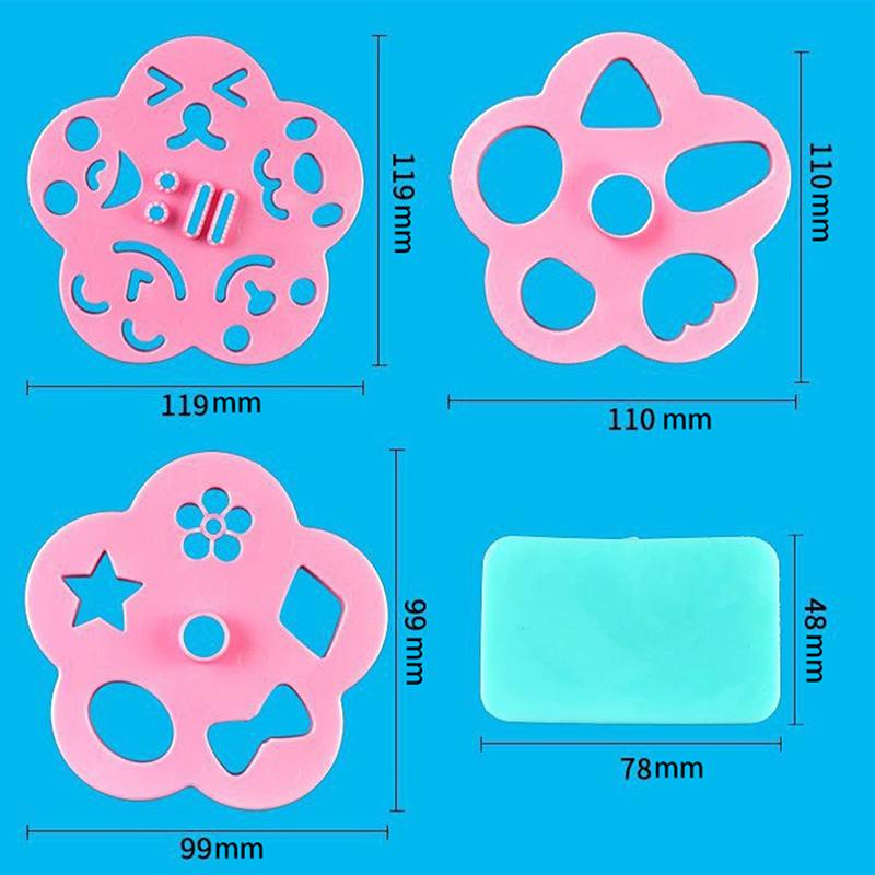 2/3/4 stuks Cartoon Gezichtsuitdrukking Vorm Rijstbal Vorm Doe-het-zelf Embossing Tool