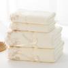 Lace-Edged Polyester-Nylon Hair Drying Bath Towel with Embroidered Applique - All Seasons, Customizable