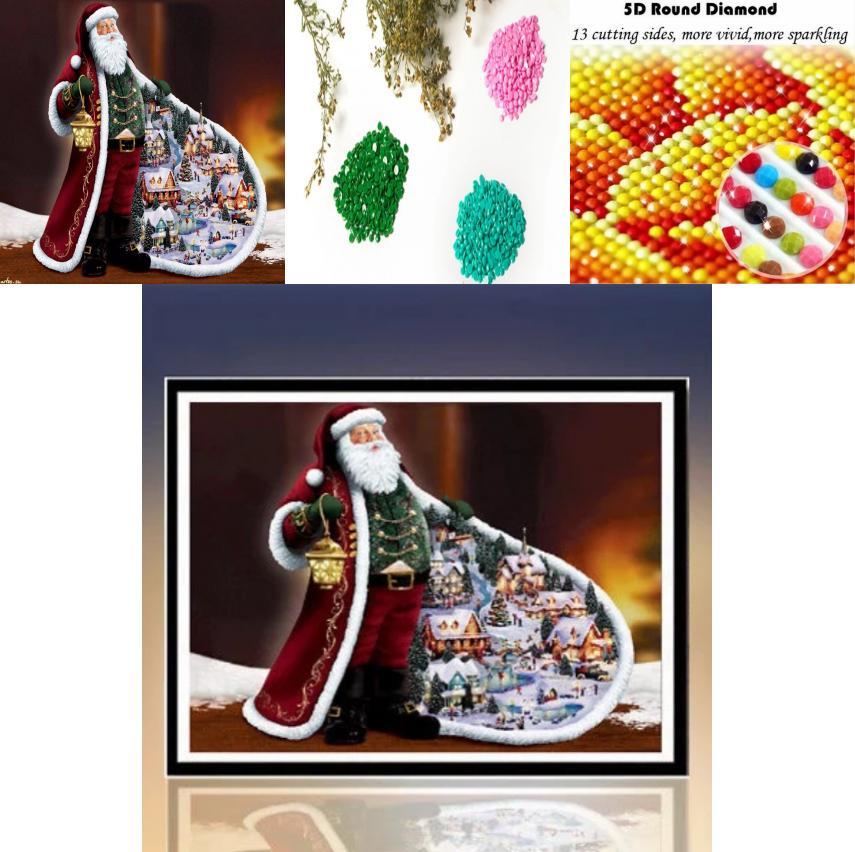 Vielseitiges Weihnachtsmann 3D Vollquadrat Diamantstickerei Malerei mit zeitlosem Design