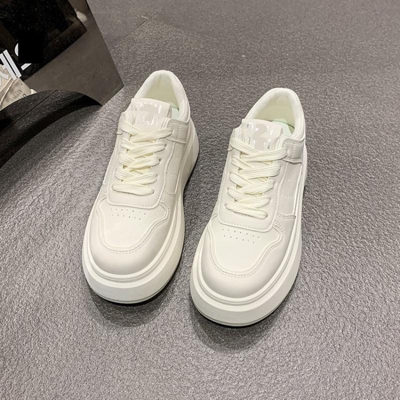 Thick-soled Little White Shoes Women's New Autumn Versatile Casual Shoes Muffin Sole Heightening Leather Board Shoes