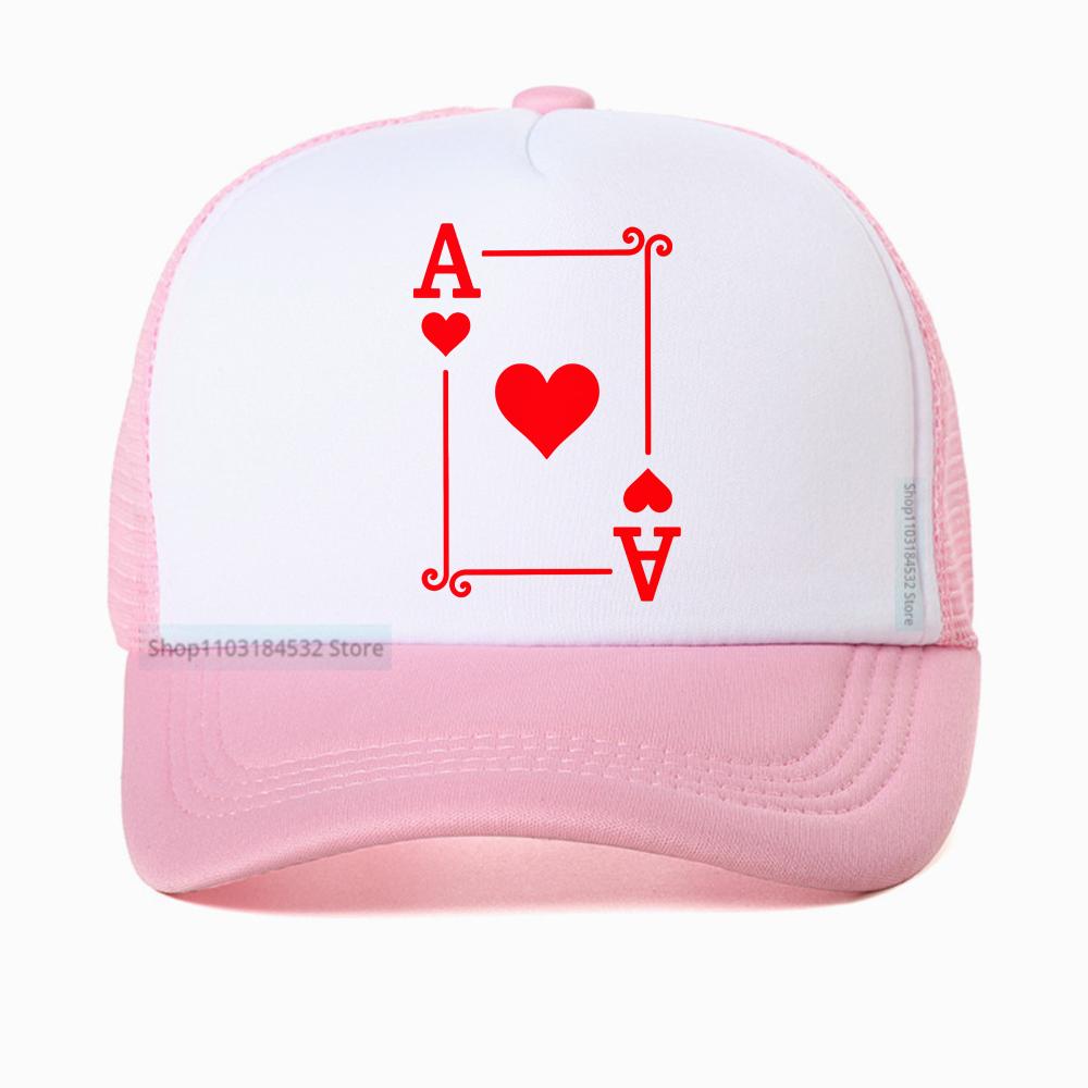 Funny Playing Cards Ace Hearts Graphic Baseball Cap Poker Party Casual Adjustable Breathable Casquette Hat