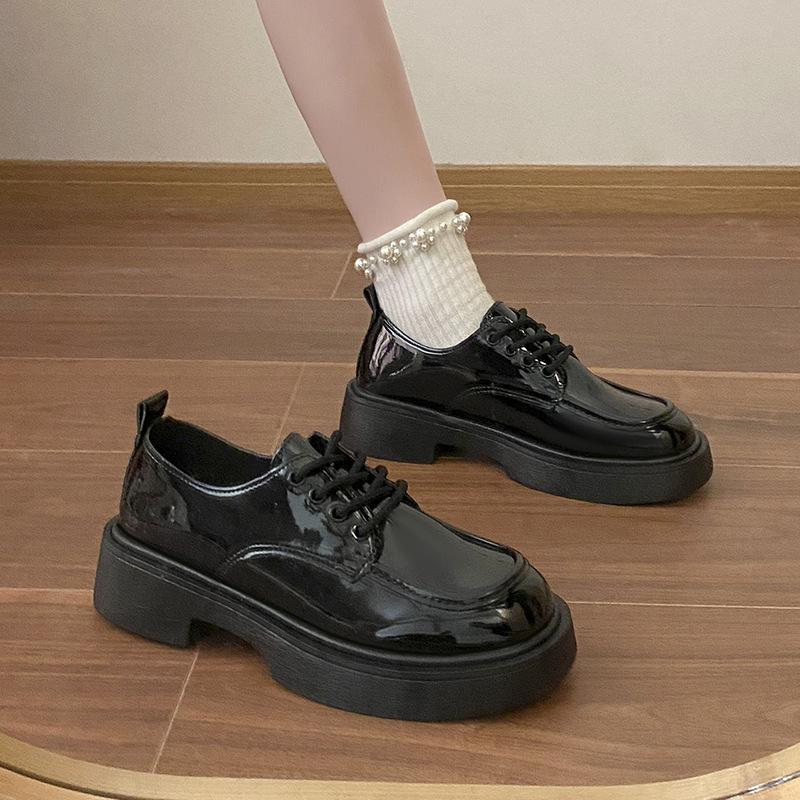 Fashion Women Derby Shoes 2025 Spring British Style Loafers Round Toe Platform Casual Sneakers for Women New Fashion Shoes Zapatos Mujer