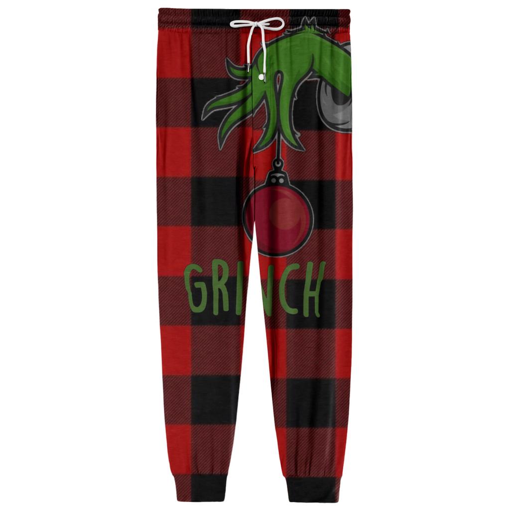 Men's Drawstring Pocket Casual Pants, Checkered Striped Printed Pocket Casual Pants, Home Sleeping Pants