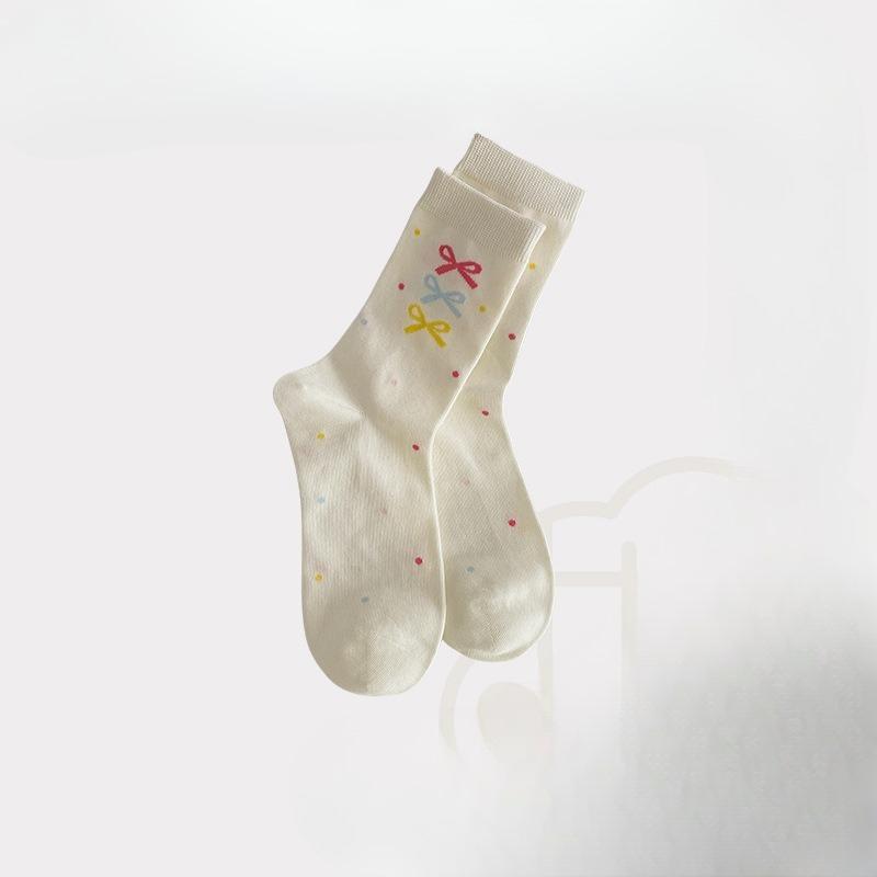 Pink Boneless Women's Mid-calf Socks, Thin and Cute Cartoon Socks for Girls In Spring and Summer