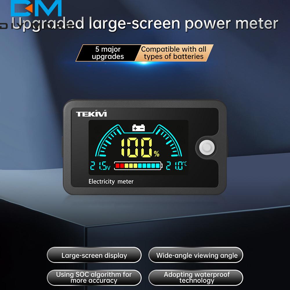 DC8-100V LCD Battery Tester Color Screen Two-wire Voltage Power Meter Universal Car Indicator For Ternary/Lithium iron Battery