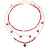 Pearl Necklace Set Jewelry New Strawberry Necklace Small Fresh Soft Pottery Rice Bead Necklace Women