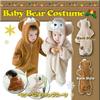 Fluffy Bear Kigurumi Santa Winter Hooded apr1004 Costume, Cosplay, Wear, Unisex, Kids, Baby, Coverall/Romper, (110cm, Beige)