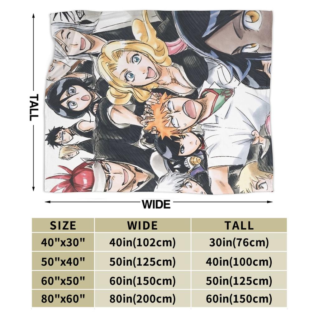 BLEACH Anime Ichigo  Blanket  Super Soft Print Plush Throw Blanket For Couch Bed Picnic Flannel Bedspread Bed Cover