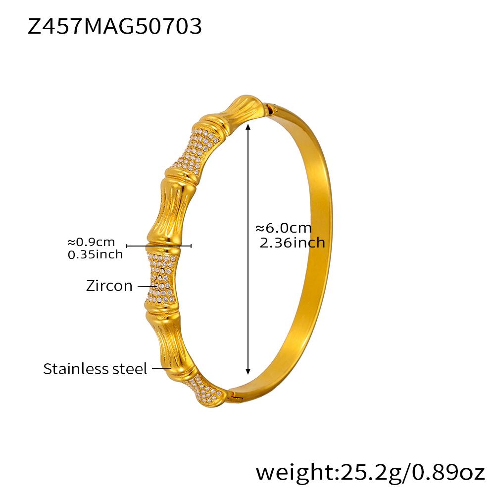 Inlaid Shiny Zircon Bracelet Bangles In Stainless Steel 18k Gold Plated Waterproof Non Tarnish Luxury Bracelets Bangle For Women