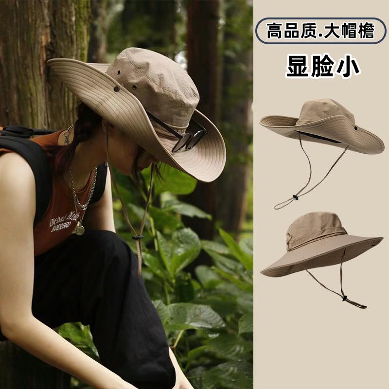 Mountain camping bucket hat sun hat shading hiking waterproof outdoor mountaineering hat fishing hat men and women summer storage