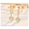 Sunflower Shaped 925 Silver Needle Gold Plated Zircon Earrings For Women