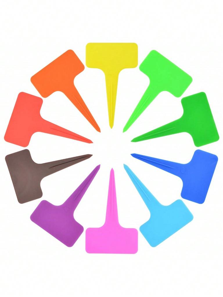 20pcs T-Type Plant Labels with a Gel Pen, Waterproof Plastic Plant Tags Nursery Garden Markers