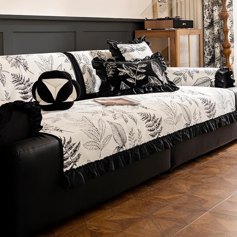 

New modern light luxury high-end sofa cushion, universal chenille non-slip in all seasons, living room sofa cover, backrest towel 70*70cm