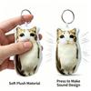 Stuffed Animal Meowl Keyring With Sound Cat Plush Pendant Creative Cat Voice Keychain  Friend Gift