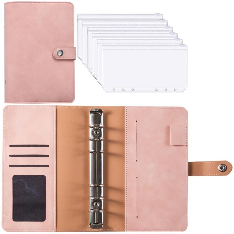 A6 PU Leather Budget Binder Notebook Cash Envelopes System Set,with Binder Pockets for Money Budget Saving Bill Organizer