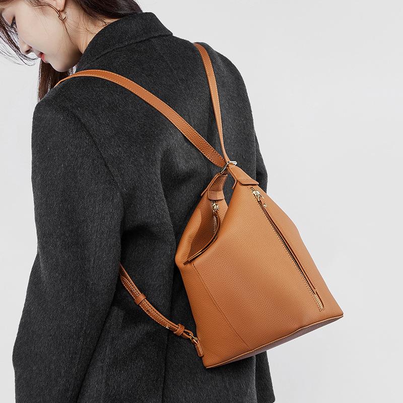 Backpack Niche Design Female Female Foreskin Backpack Female Head Layer Leather Shoulder Underarm Bag
