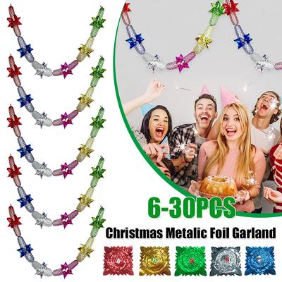 Christmas Foil Garland Metalic Foil Garlands Ceiling Hanging Christmas Garland Xmas Party Decor Home Decoration Party Supplies