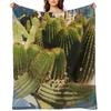 Stachelige Grüne Kakteen Landschaft von Iritof Überwurfdecke Decken für Bett Luxusmarke Anime Niedlich Karierte Decken