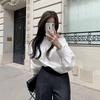 Korean Chic 2026 Spring/Autumn Off-Shoulder Puff Sleeve Shirt for Women
