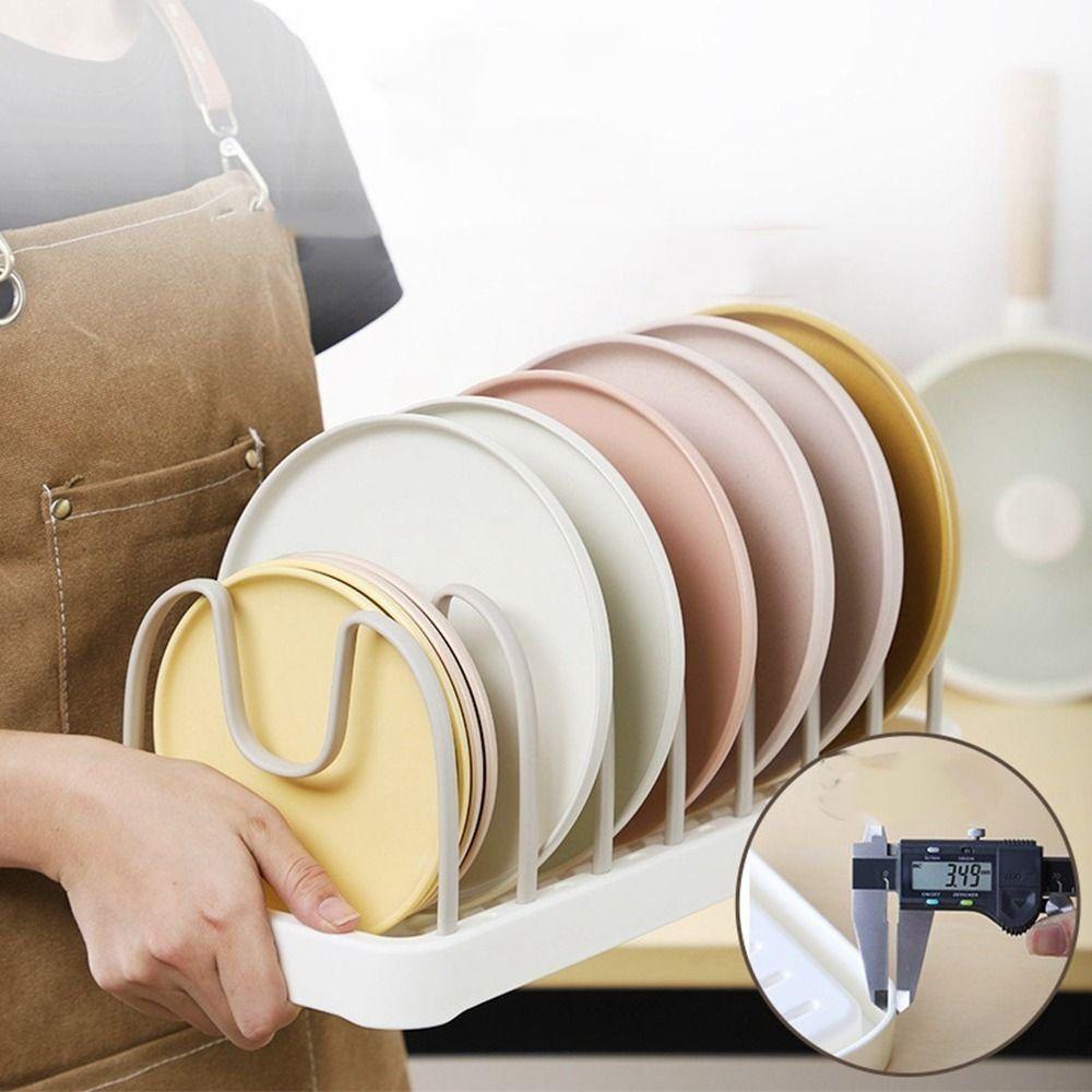 Plastic Pot Lid Holder Adjustable Cutlery Storage Rack Multifunctional Pot Lid Rack  Kitchen