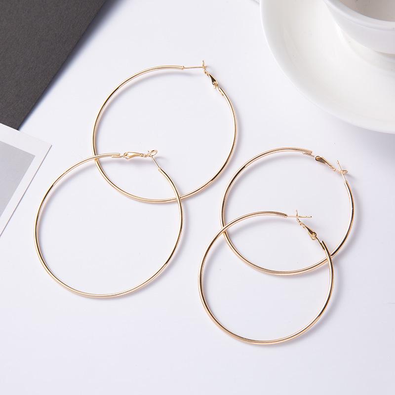 European & American Large Geometric Dangle Earrings: Exaggerated Hoop & Halo Styles