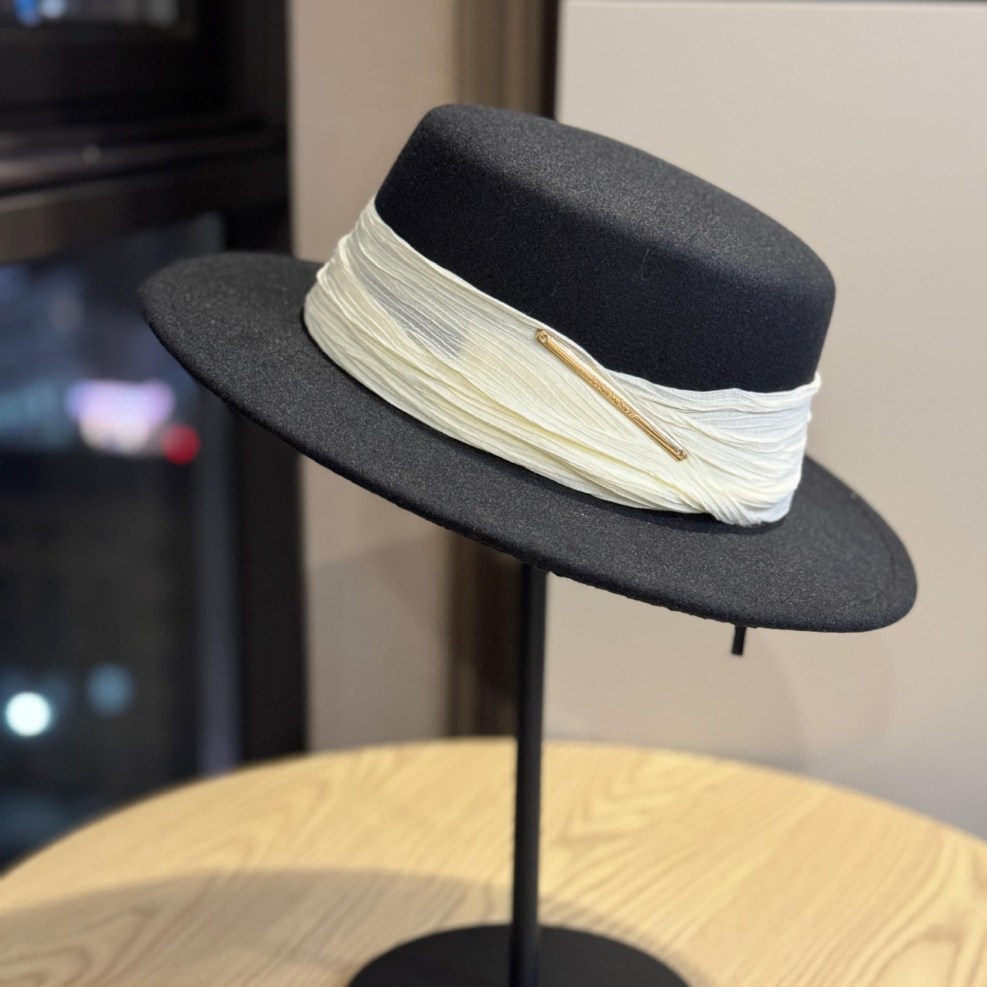 

Новая шляпа-федора в стиле Хепберн из шелка и льна с бантом, женская осенне-зимняя ретро-шляпа с плоскими полями, модная фетровая шляпа 54-60cm