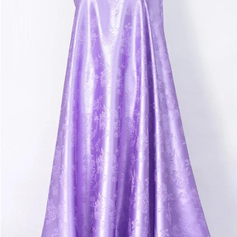 Vintage Kyselina octová Saténová látka Měkký vzor květinových větví Žakárová látka na Oblečení Šaty Sukni Cheongsam DIY Šití Textil