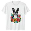 Boston Terrier Dog Floral Unisexs TShirt Boston Terrier Pet Lover
