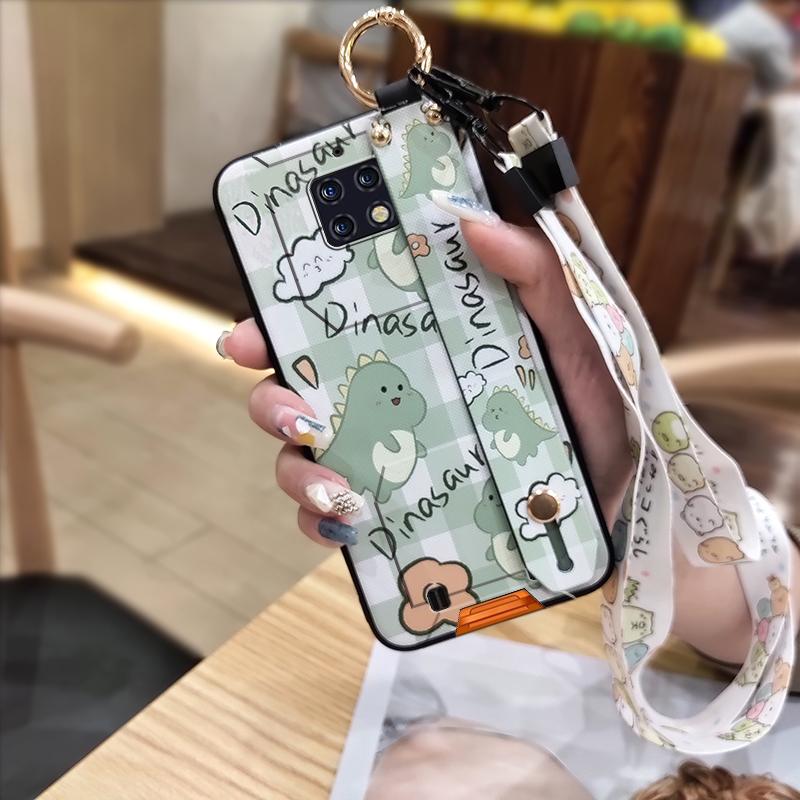 Shockproof Soft case Phone Case For Oukitel WP6 Kickstand Wristband Dirt-resistant Lanyard Silicone Ring Cute Cartoon