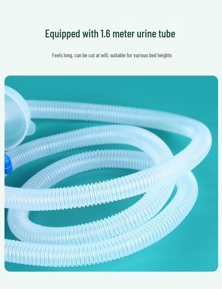 Men's 2000ML Large Plastic Urinal Bedpan with Tube, Scale, and Lid