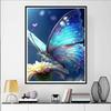 5D DIY Painted Butterfly Full Diamond Painting Set, Colorful Round Gemstone Cross-stitch Diamond Artwork, Decorative Home Wall Mural