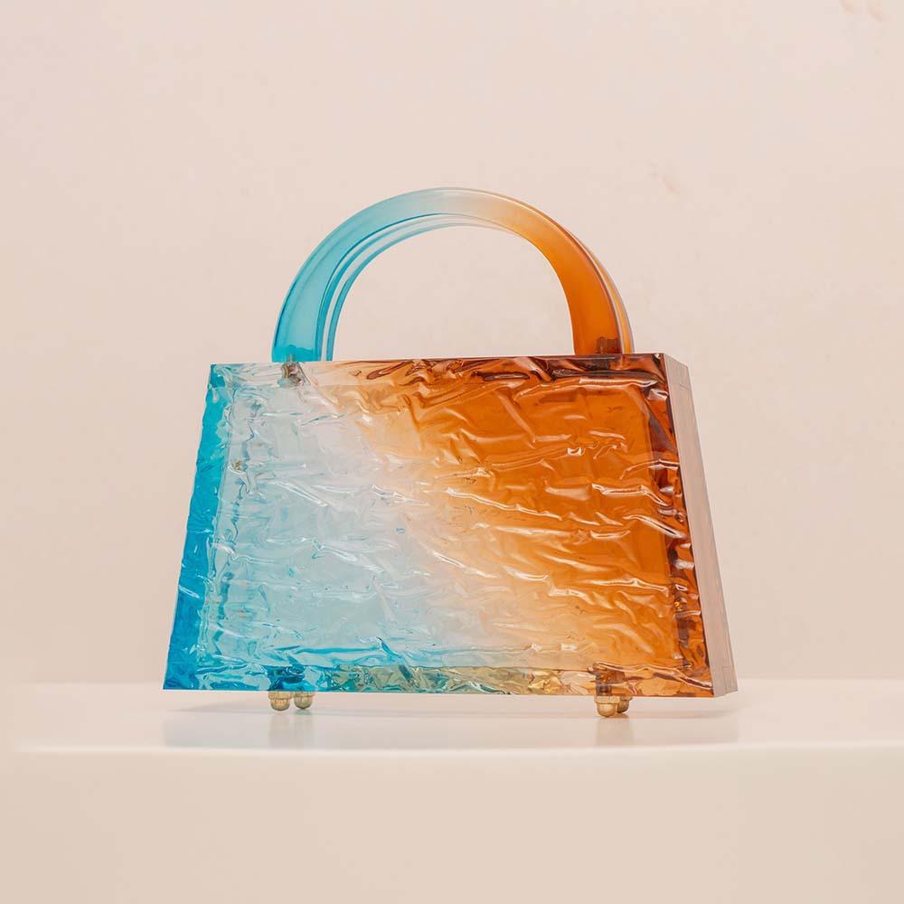 

Bubble Transparent Bag Women S Fashion Trend Portable Acrylic Bag Simple Dinner Bag Clutch Bag Women темно-коричневого кольору