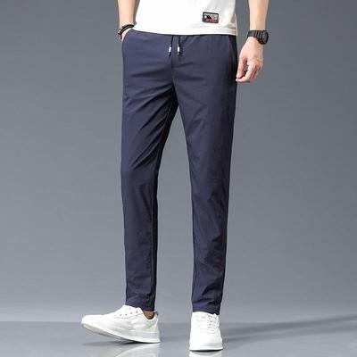 2023 Men's Ice Silk Quick-Dry Straight Loose Pants - Comfortable, Elastic, Slim Fit