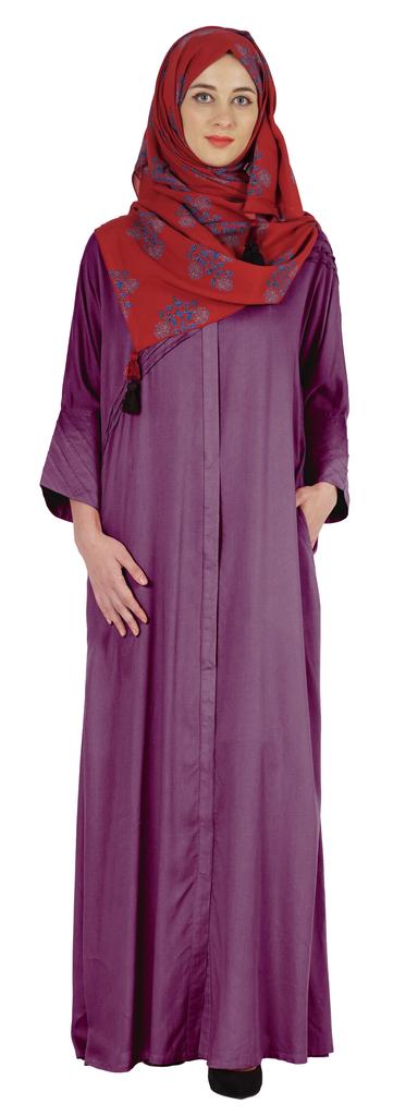 Bimba Islamic Clothes For Women Long Prayer Robe Maxi W  Printed Hijab Rayon Abaya Front Button Muslim