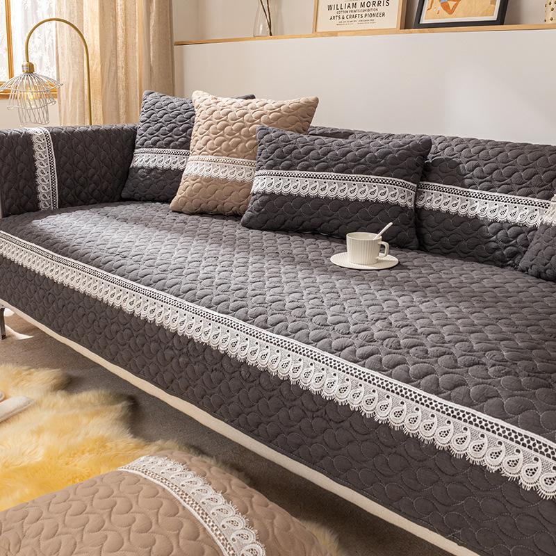 Комбинированный чехол для диванной подушки из чистого хлопка — фото 8