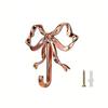 Vintage Gold Alloy Bow Shaped Wall Hook 9.1 cm x 9.1 cm x 1.8 cm Decorative Hanger for Home Office Hallway Use