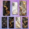 Black Gold Art Marble Phone For Samsung S22,S25,S24,S23,Ultra,FE,Plus,S21,S20,S10,S9,Lite,Soft Silicone Black