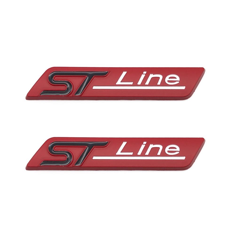 Metal ST Line Sticker Car Fender Emblem For Foc-us Mk4 MK3 4 EDGE Fiesta Ecosport Mond-eo MK5 ST Line Logo Accessories