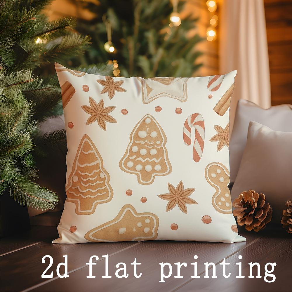 Home Decor Christmas Gingerbread Pillow Covers Suitable For Sofa Bedroom Car Pillow Cover Cushion Rectangular Back Cushion